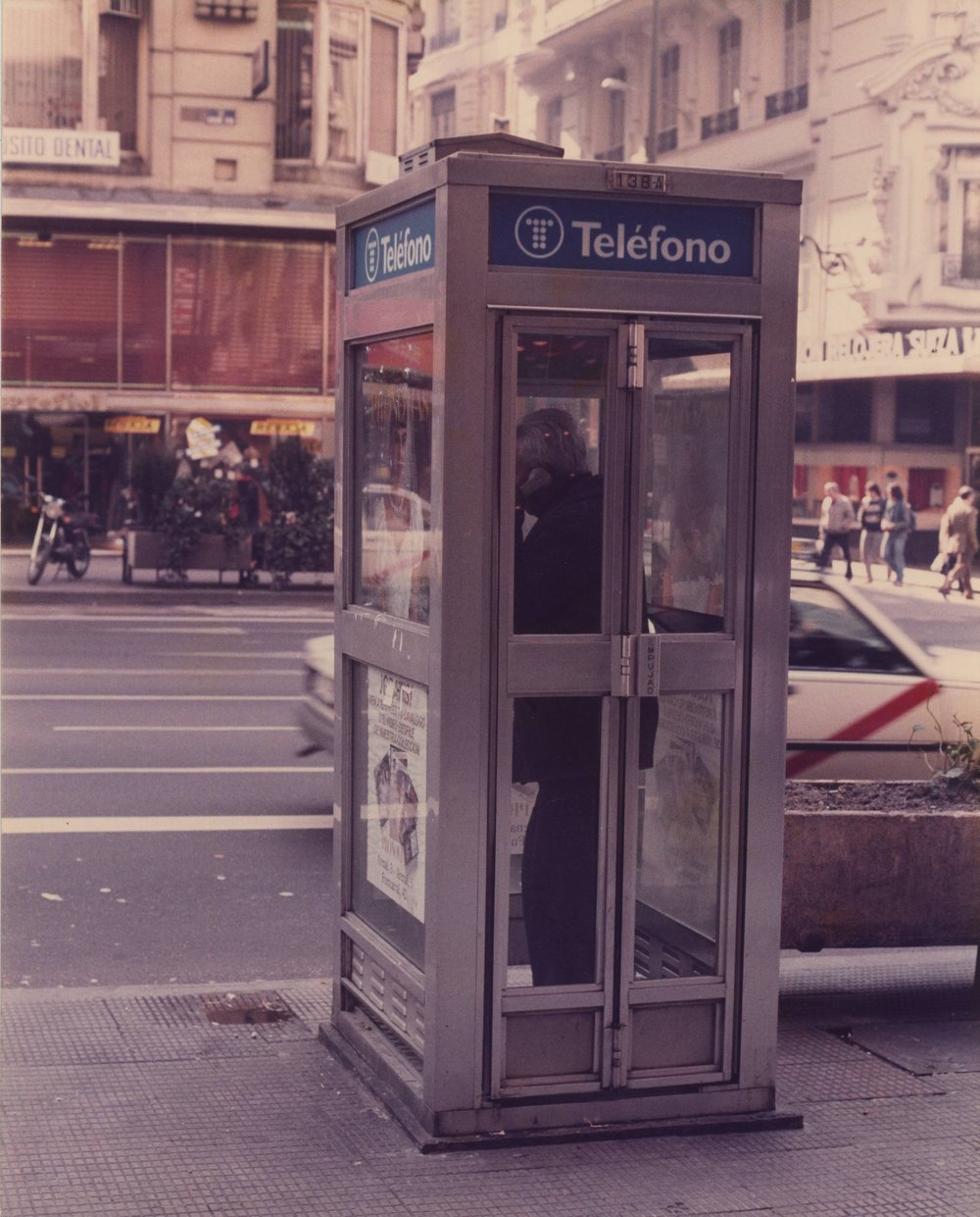 TELEPHONE BOOTH ON MADRID'S GRAN VIA DURING THE 1980S