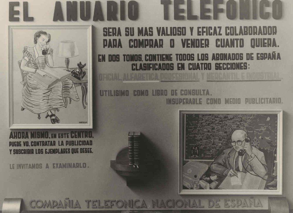 Cartel publicitario del anuario telefónico.