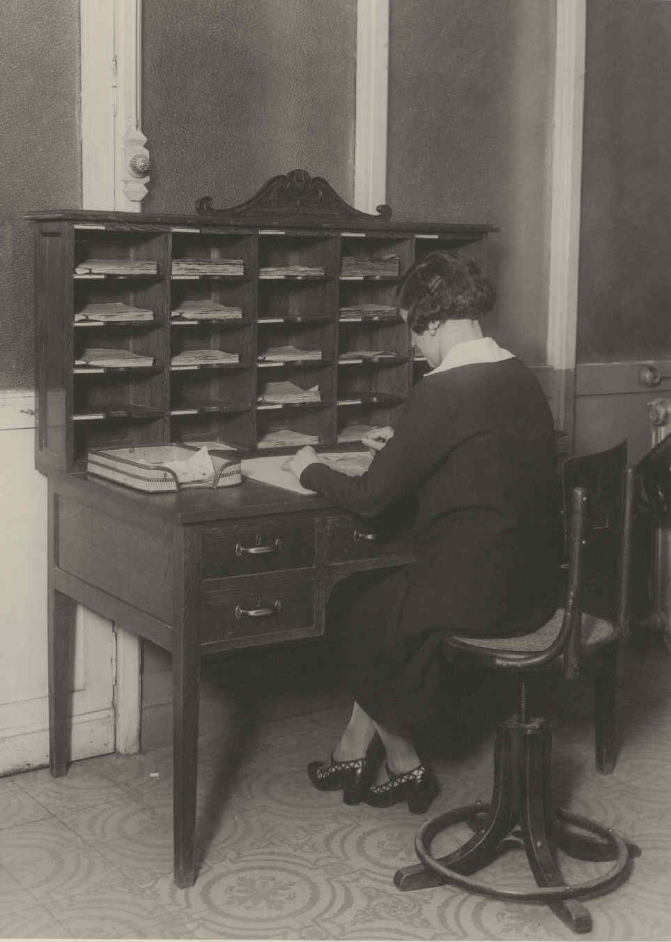 Alcalá Central Office. Archiving of the telephoneme in the entry centre after it has been transmitted.