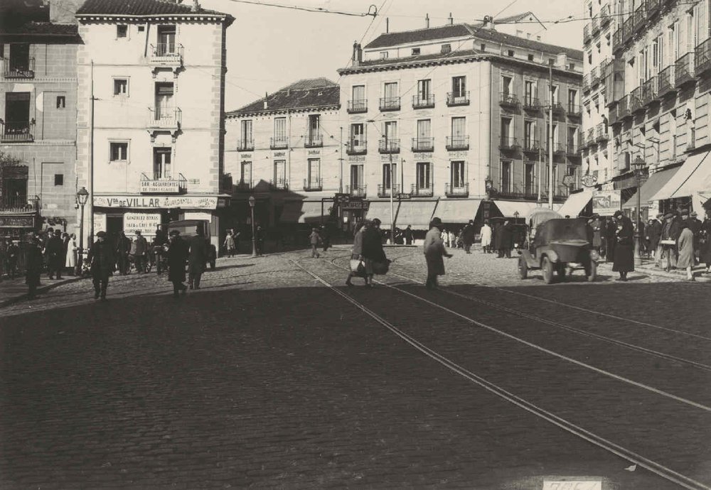 La plaza de Santo Domingo sin la columna.