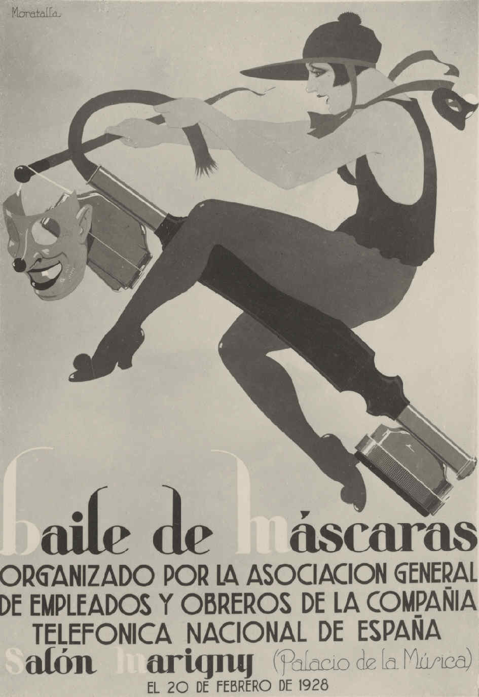 Poster announcing the masked ball on 20 February 1928.