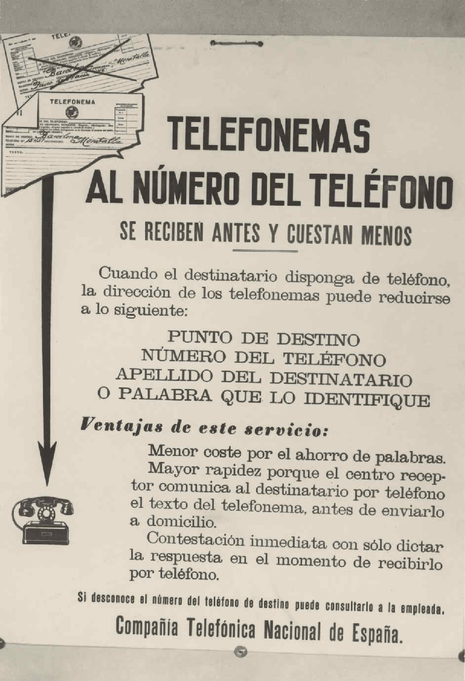 Telephoneme advertising poster.