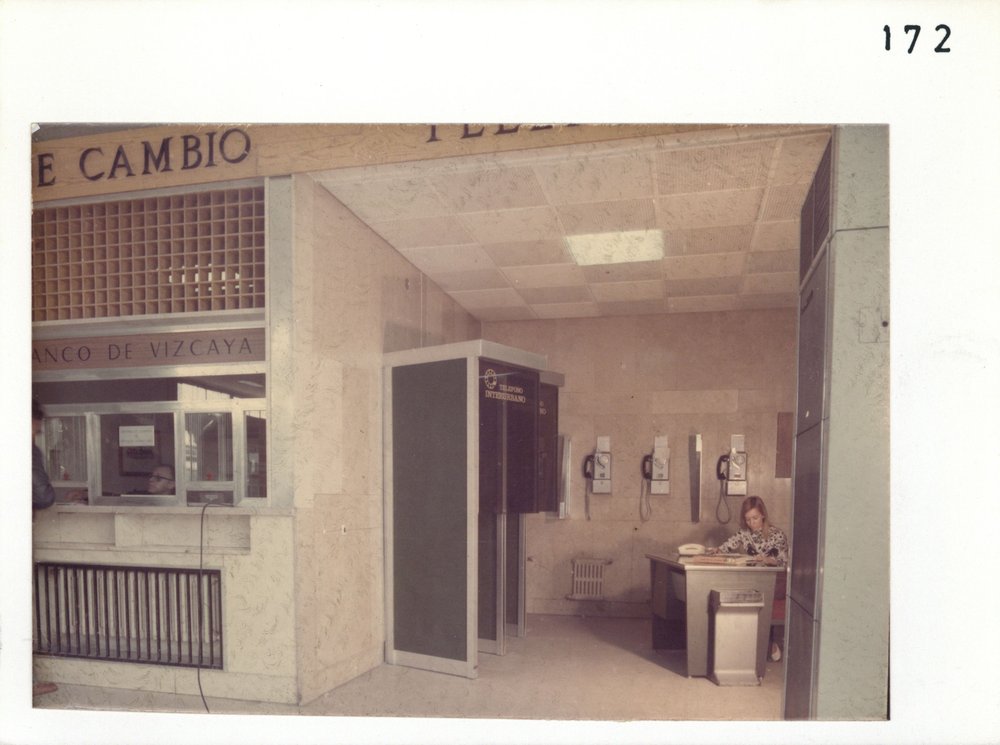 MODERN TELEPHONE BOOTHS AT CHAMARTÍN STATION