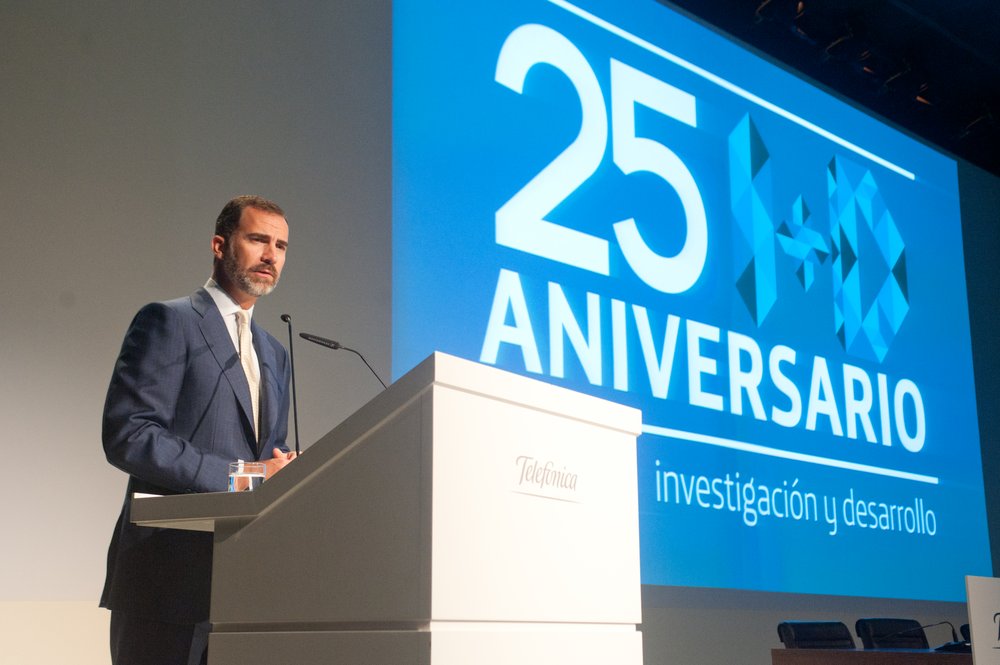 THE PRINCE OF ASTURIAS AT THE CELEBRATION OF THE 25TH ANNIVERSARY OF TELEFÓNICA R&D