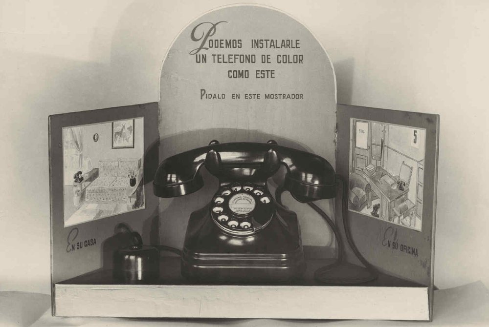 Telephone service advertising poster.
