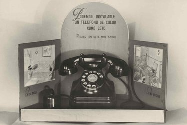 Telephone service advertising poster.