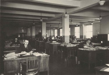 Una oficina del gran salón de ingeniería. Planta 2ª edificio de Gran Vía.