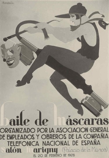 Cartel anunciador del baile de máscaras del 20 de febrero de 1928. 