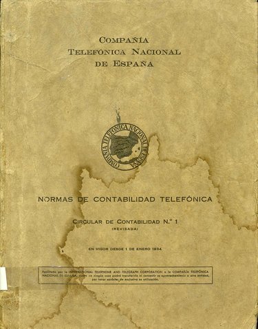 NORMAS DE CONTABILIDAD TELEFÓNICA. CIRCULAR DE CONTABILIDAD NÚMERO 1