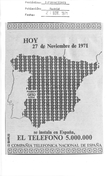 TELÉFONO 5 MILLONES INSTALADO EN ESPAÑA